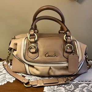 Coach Madison Sabrina 12937 Beige Leather Satchel Convertible Shoulder Bag